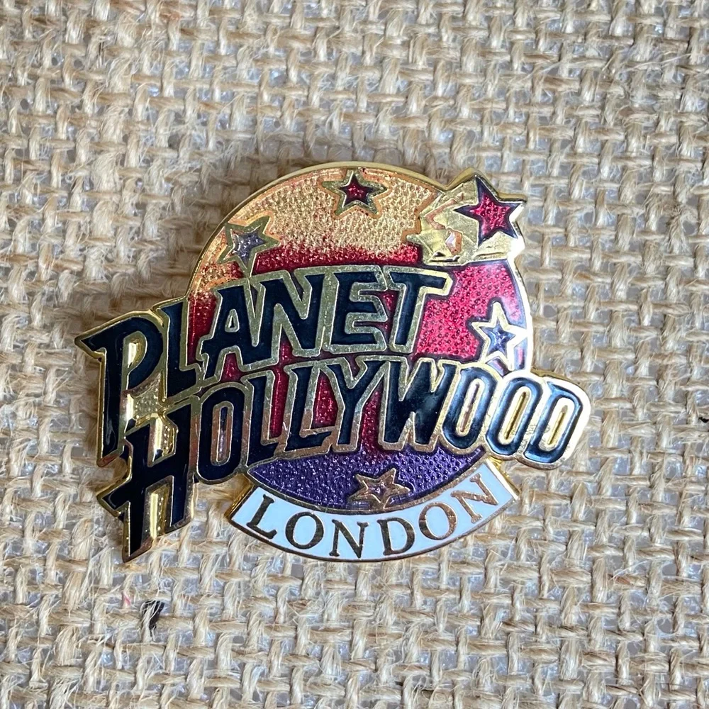 Planet Hollywood Cancun Paris London three pins in enamel over goldtone metal